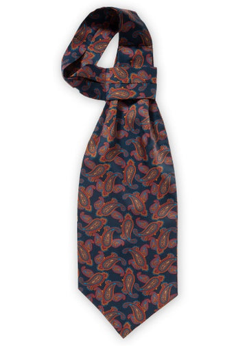 Ascot vesel motiv paisley bleumarin